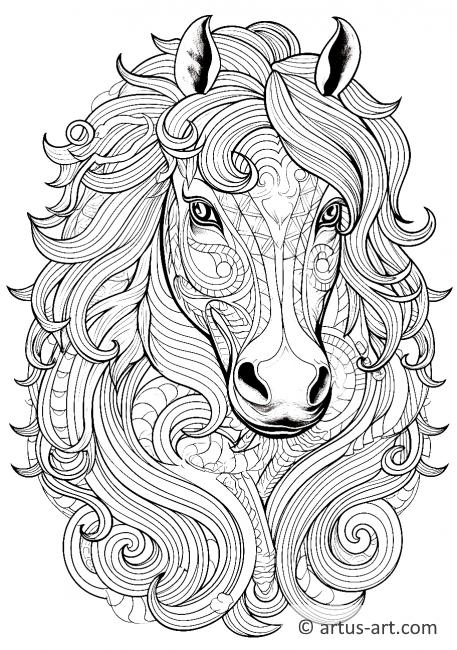 Page de coloriage de cheval